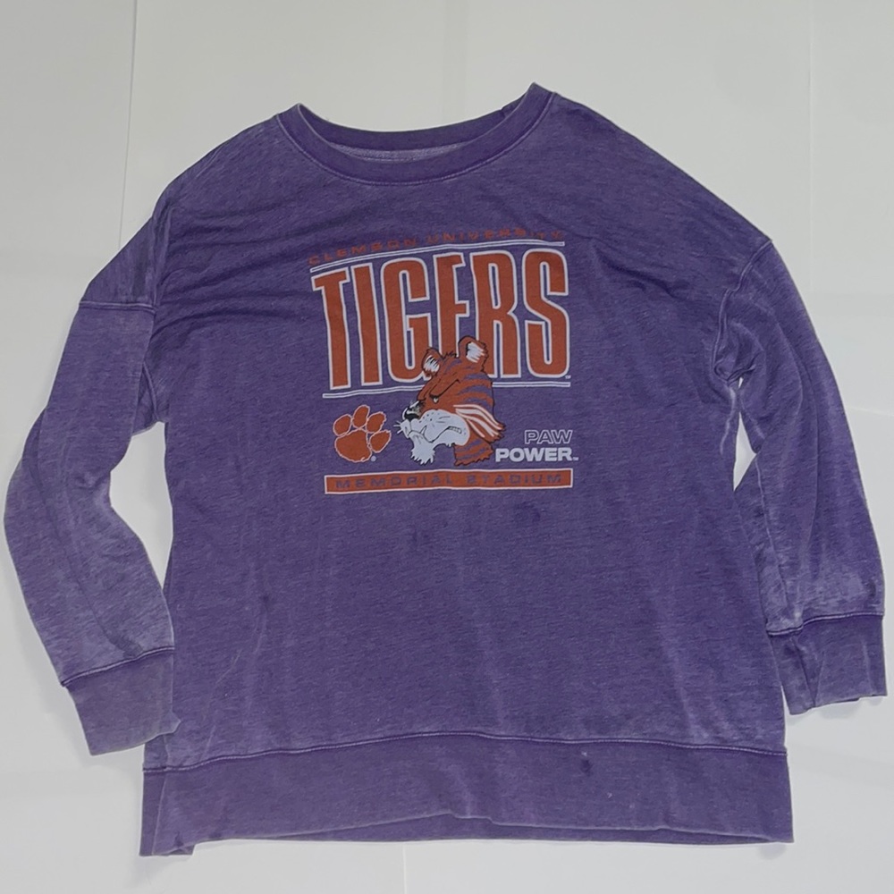 Purple Clemson Tigers Thin Crewneck